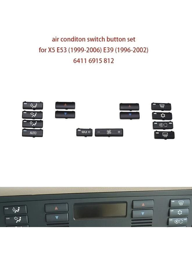 BMW E39 E53 سلسلة 5 أغطية أزرار مفتاح تكييف الهواء مجموعة قطع غيار بديلة - Image 3